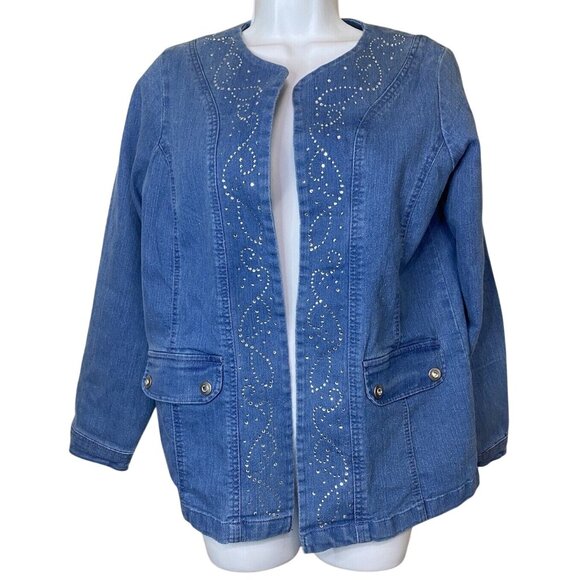 Blair Jackets & Blazers - Blair Denim Jean Jacket With Silver Studded Detail & Button Pockets
